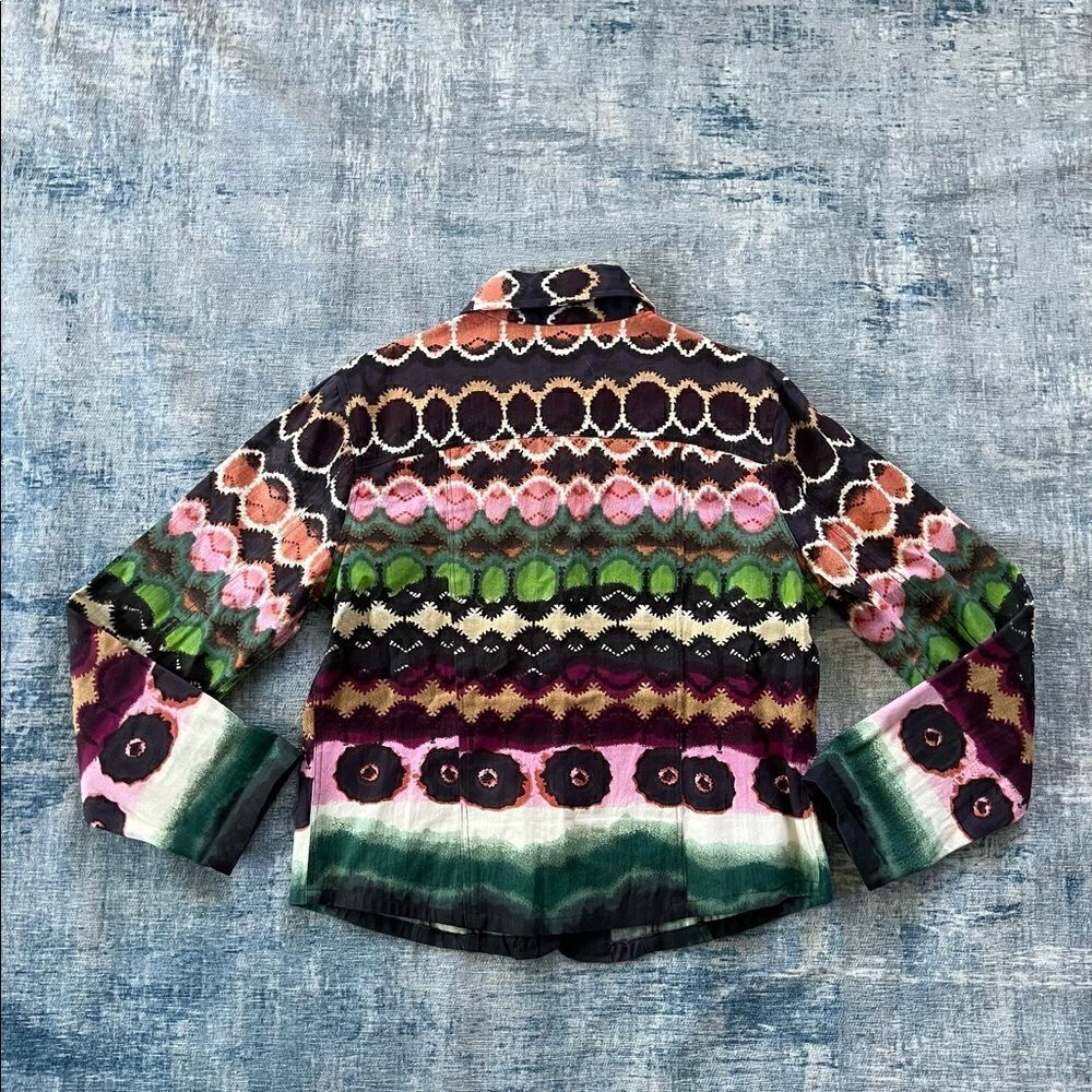 Shana K Dyed Denim Sequin Beaded Lightweight Jacket Shacket Small - Picture 7 of 12